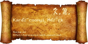 Karácsonyi Márk névjegykártya