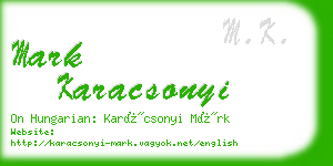 mark karacsonyi business card
